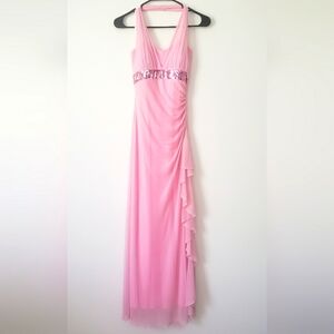 Pink halter neck dress